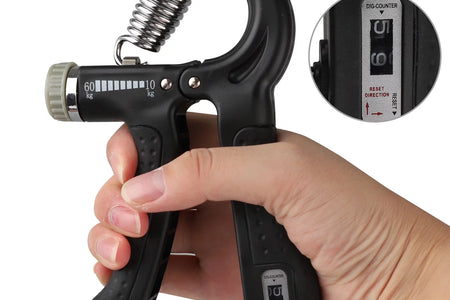 Hand Grip Strengthener,  Hand Squeezer Exerciser Adjustable Resistance 22-132Lbs for Forearm Finger Train, Black