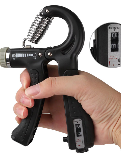 Load image into Gallery viewer, Hand Grip Strengthener,  Hand Squeezer Exerciser Adjustable Resistance 22-132Lbs for Forearm Finger Train, Black
