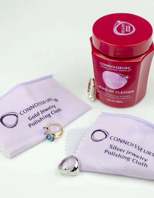 Load image into Gallery viewer, All-Purpose Jewelry Cleaning Kit with Cleaner Solution and Polishing Cloths
