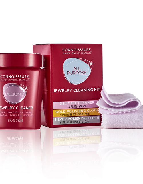 Load image into Gallery viewer, All-Purpose Jewelry Cleaning Kit with Cleaner Solution and Polishing Cloths
