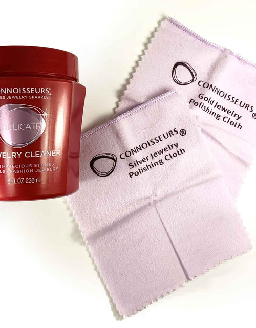 Load image into Gallery viewer, All-Purpose Jewelry Cleaning Kit with Cleaner Solution and Polishing Cloths
