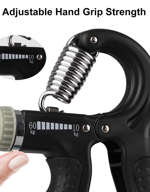Load image into Gallery viewer, Hand Grip Strengthener,  Hand Squeezer Exerciser Adjustable Resistance 22-132Lbs for Forearm Finger Train, Black
