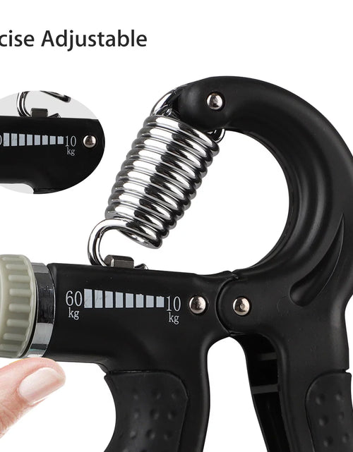 Load image into Gallery viewer, Hand Grip Strengthener,  Hand Squeezer Exerciser Adjustable Resistance 22-132Lbs for Forearm Finger Train, Black
