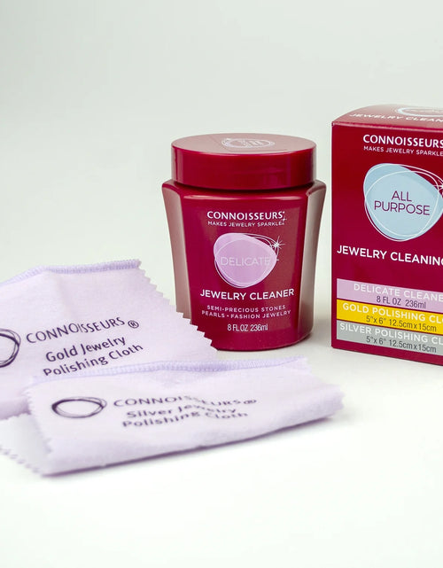 Load image into Gallery viewer, All-Purpose Jewelry Cleaning Kit with Cleaner Solution and Polishing Cloths
