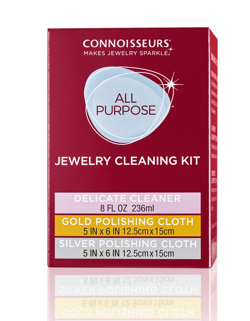 Load image into Gallery viewer, All-Purpose Jewelry Cleaning Kit with Cleaner Solution and Polishing Cloths
